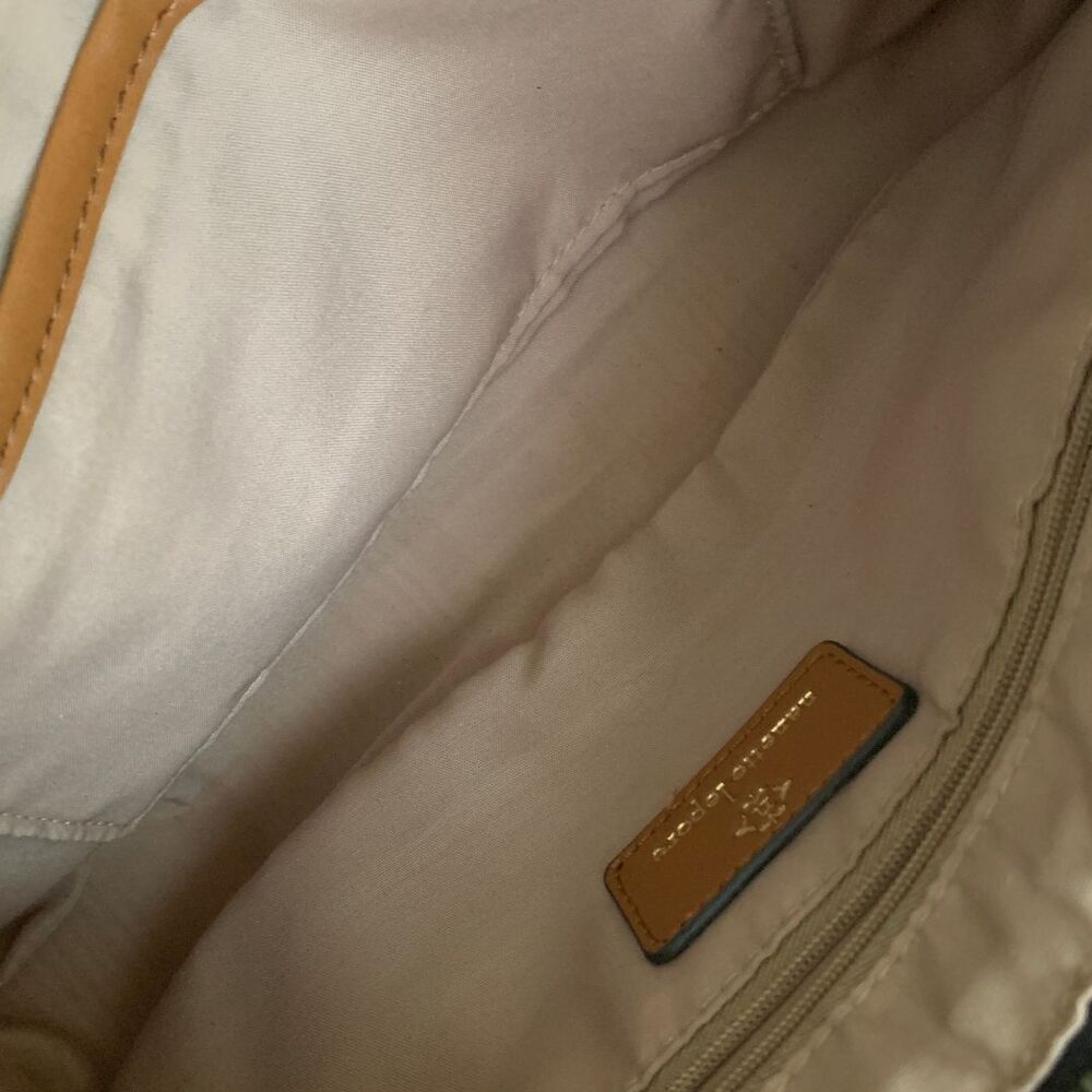 Nanette Lepore Brown and Tan Monogram Hobo Shoulder Bag Small - Picture 9 of 12